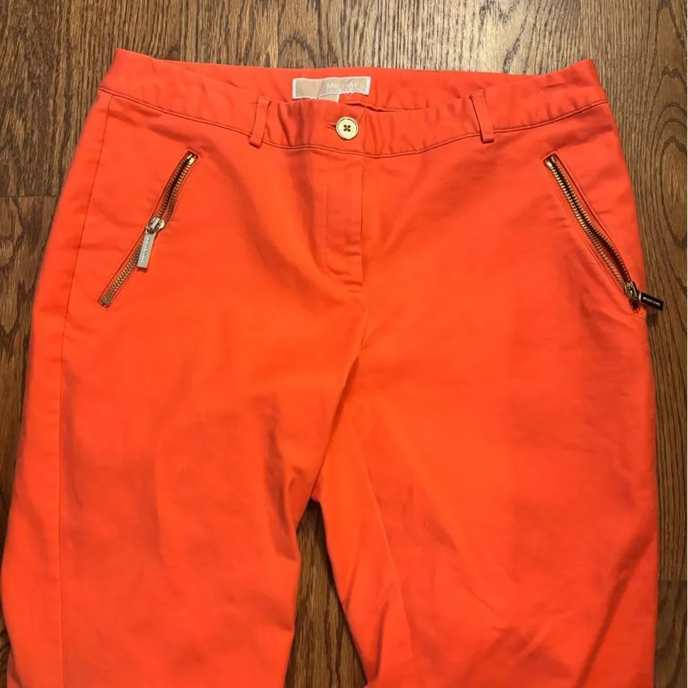 Women’s Pink Coral Ankle Pants w/ Gold Accents by Michael Kors -size 6